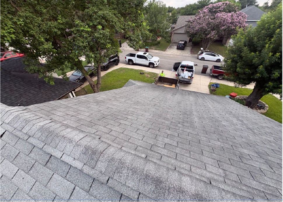 Completed shingle roof overlooking the street