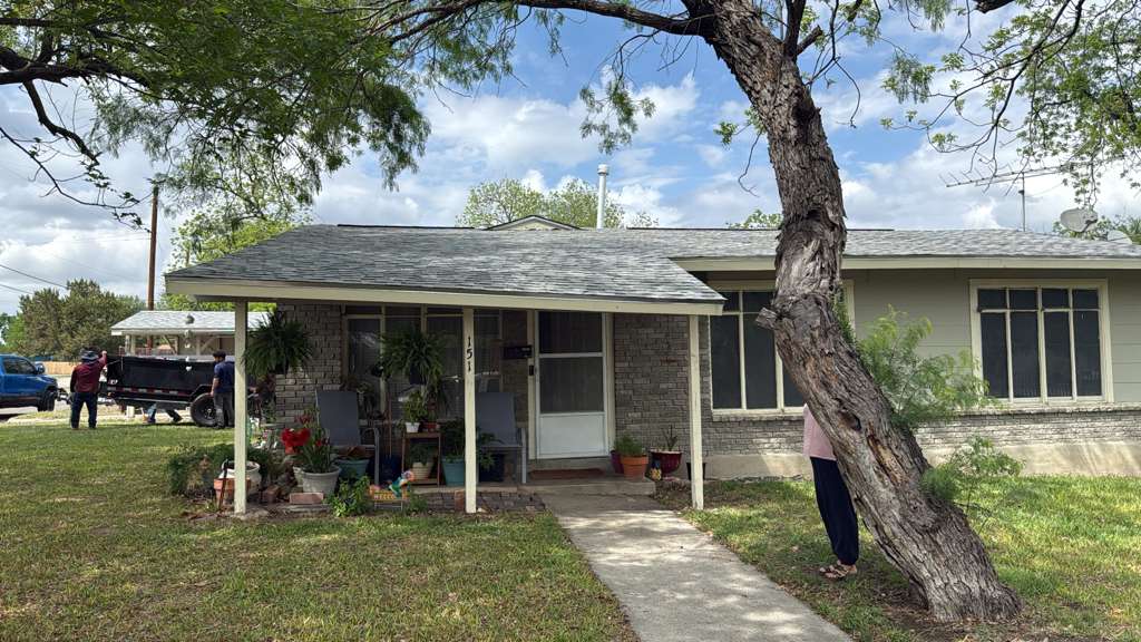 Completed roof replacement on a single-story San Antonio home