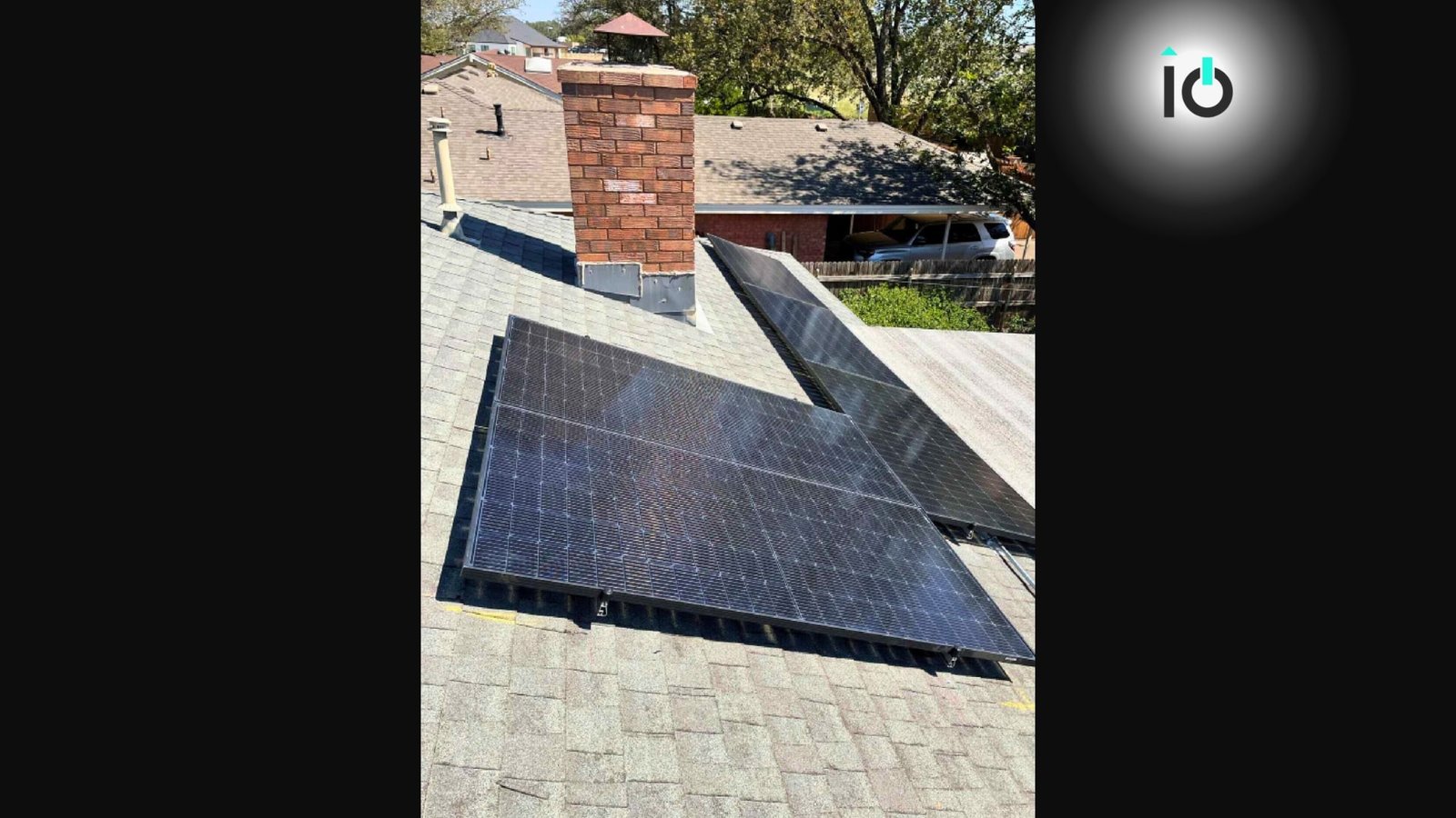 Solar panel rows on a residential roof