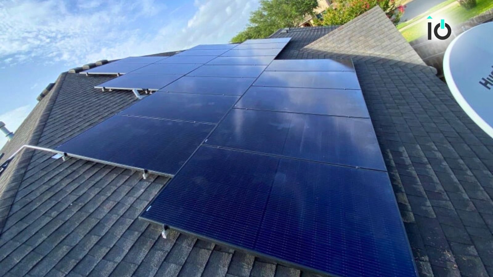 Solar array installed on a residential shingle roof
