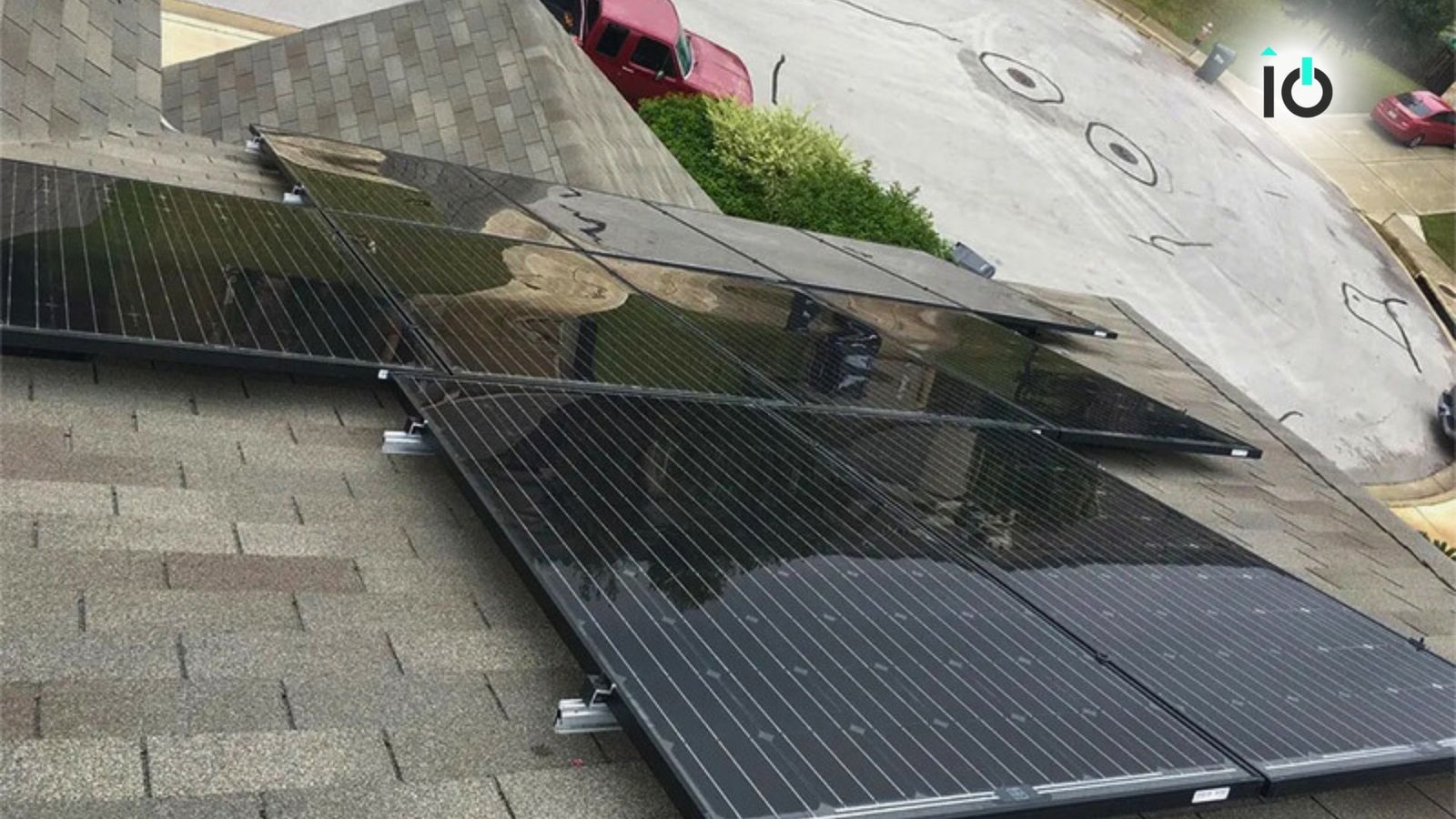 Solar panels on a residential roof
